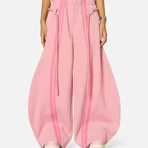 Stripe Super Baggy Sweatpants Oversized Barrel Pants Vintage Wide Leg Elastic Waist Lantern Trouser Unisex 9.21