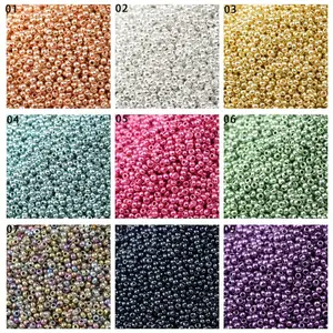 One Pack Contains 0.53 oz with 1500pcs of 2mm Uniformly Electroplated Golden Glass Seed Beads.