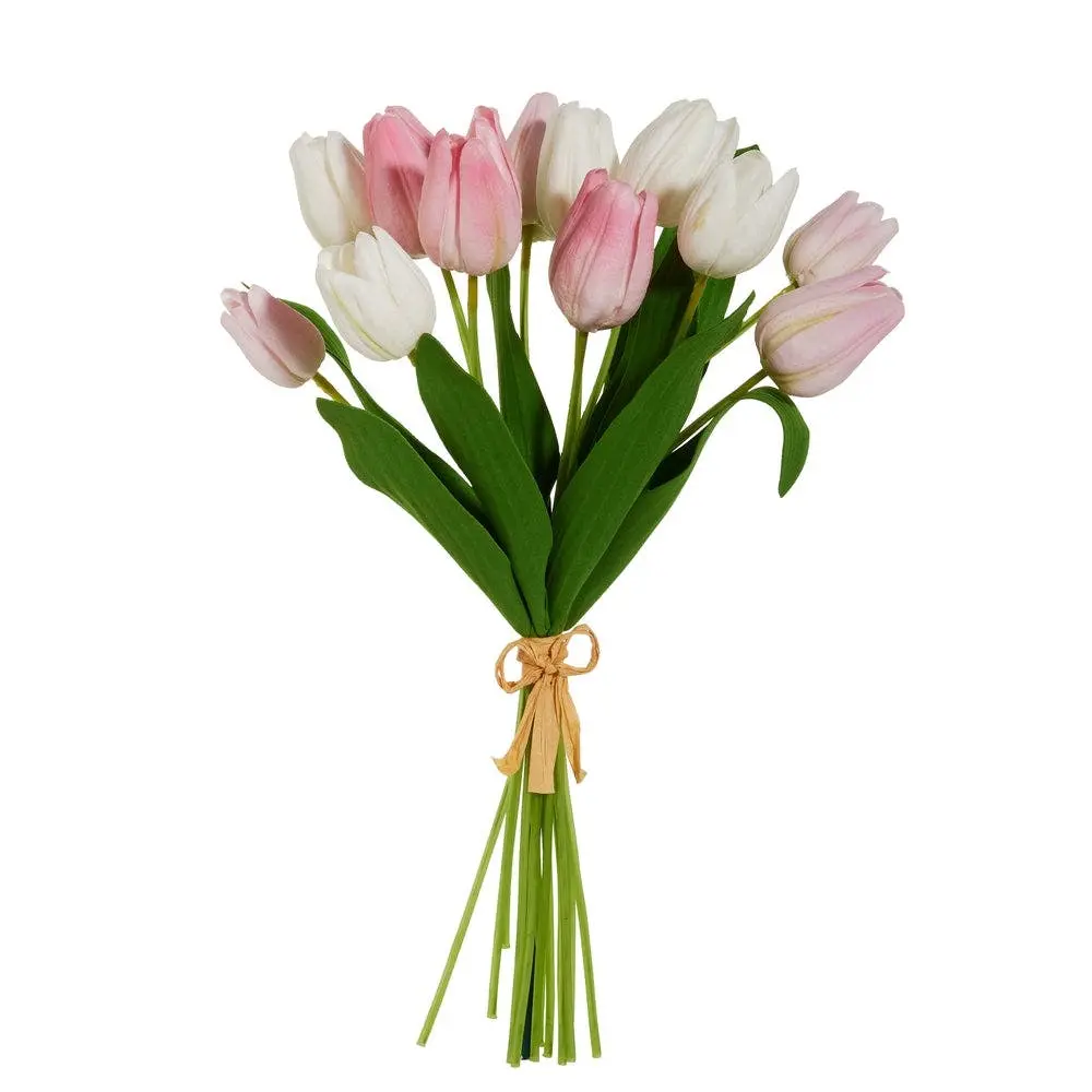 15" Real Touch Light Pink Tulip Bundle