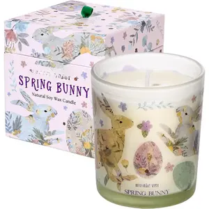 Easter Scented Candle - 6oz Soy Wax Candle, Fancy Bunny, Infused with Garden Bunny Aroma