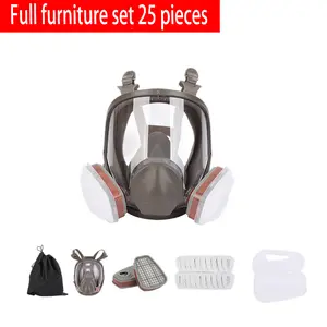 Full face respirator gas mask for nuclear and chemical use, activated carbon filter, full face mask for respirator for dust, spraying, machining, dust mask, anti-fog, anti-organic vapors, smoke, gas