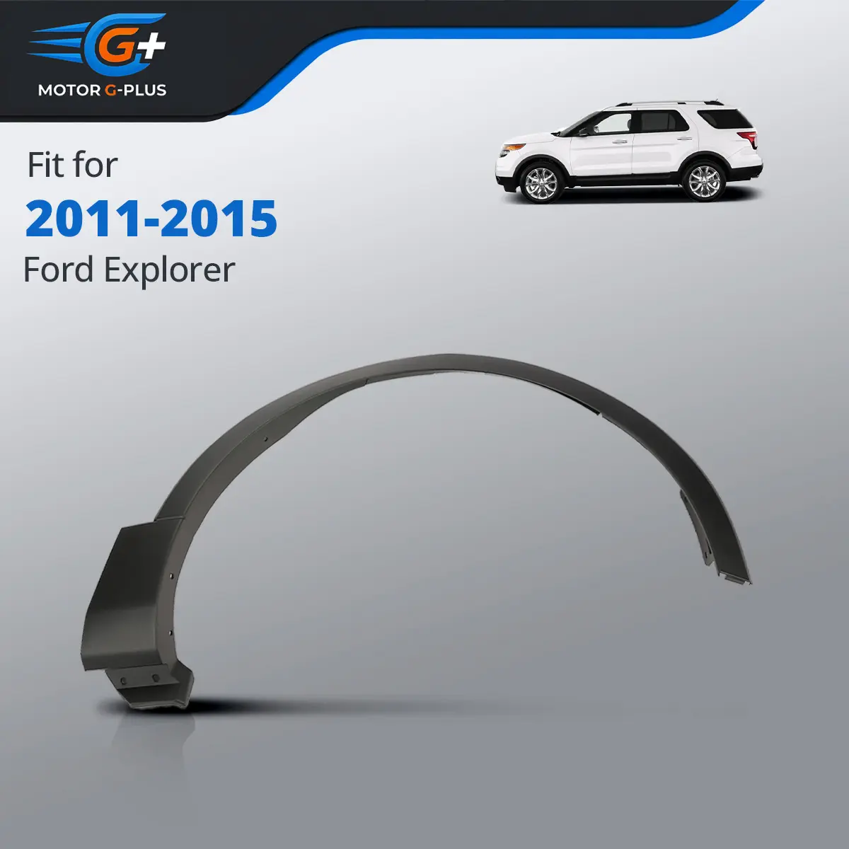 MOTOR GPLUS Front Right Fender Flare for 2011-2015 Explorer, 1pc Black Car Exterior Wheel Molding Accessory, Damage Shield, Wheel Protection, Vehicle-Specific, 100% Brand New in Box with Tracking Number,toolupgrade