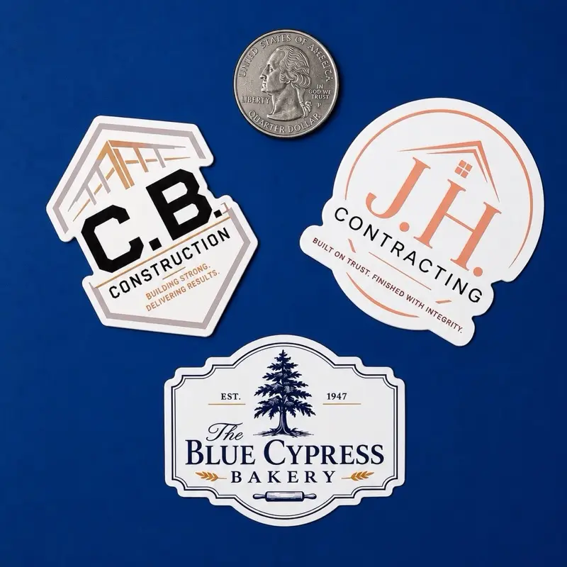 Construction & Bakery Logo Sticker Pack (3 Vinyl Stickers)