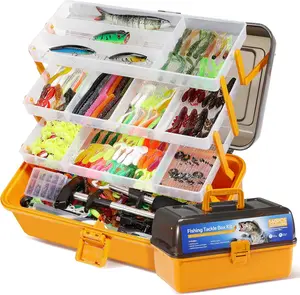 560Pcs Fishing Lure Kit with Tackle Box with fishing lure kid flakes, Pliers, Hooks & Accessories - 4-Layer Waterproof Storage Box - Portable Fishing Tackle Kit for Freshwater/Bass Fishing - Ideal Gift for Fishing Enthusiasts