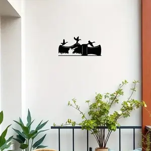 Vintage Duck Hunting Metal Western Wall Art, Rust Resistant Iron Sculpture, Ideal Gift for Hunters, Cabin Decor, All-Season Display