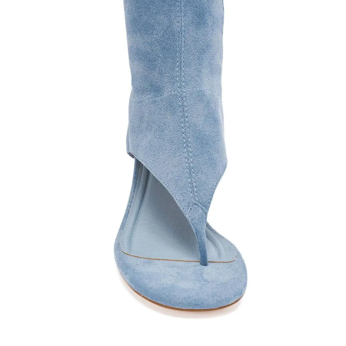 AZALEA WANG CECILE LIGHT BLUE FAUX SUEDE SANDAL - TikTok Shop