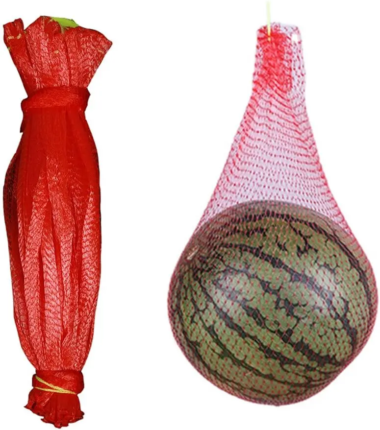 100 Pieces Melon Hammocks Melon Nets Bags, Reusable Cantaloupes Mesh Net Watermelon Nets with Drawstring for Growing Cantaloupe, Watermelon, Vegetables, Honeydew in Vertical