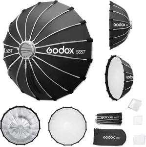 Godox Softbox Godox S65T 65cm/25.6in Quick Release Umbrella Softbox, Bowens Mount with Removable Front and Inner Diffusers for Photography, Live Streaming and Travel