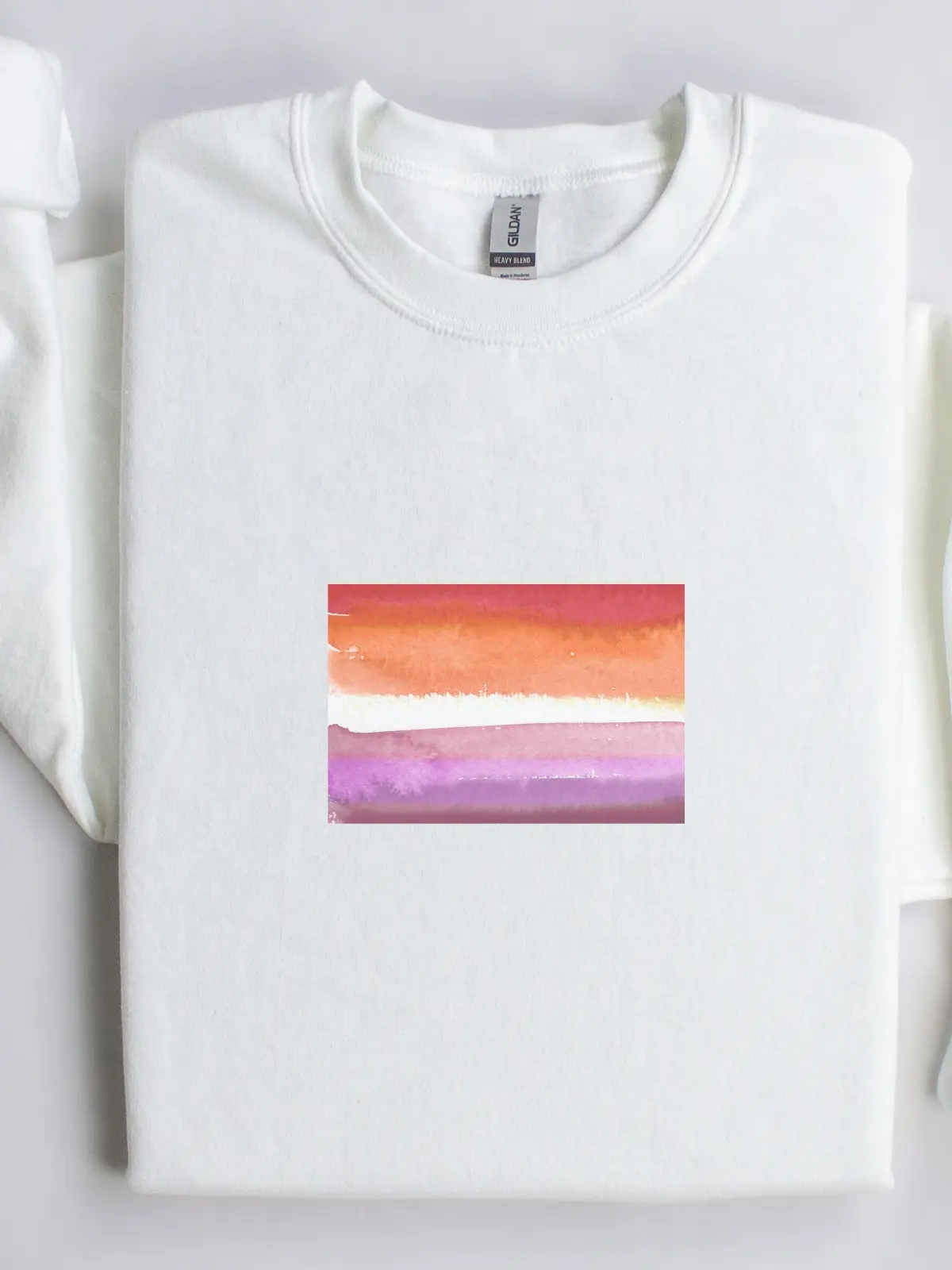 Lesbian Flag  - LBGTQ Pride Crew Neck Sweatshirt -- Super Soft, Made to Order, Sizes S-2XL Unisex Comfy Lgbtq Hoodie