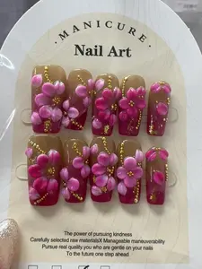 Summer(8608)gc.Pretty press on nails handmade reusable