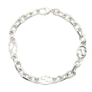 Pre-owned GUCCI Sterling Silver 925 (Ag925) Small Leather Goods Interlocking Silver925 Bracelet