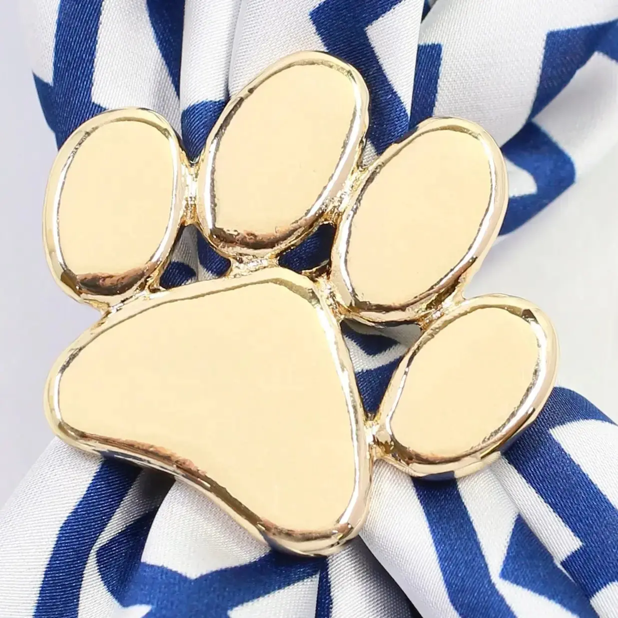 Sally Scarf Slide Paw Print - Gold