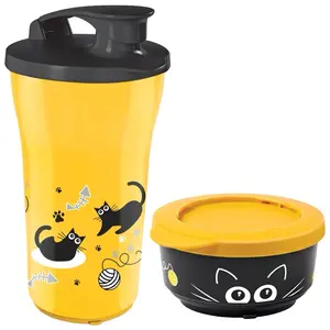 Michi Cup & Bowl Set | Mega Airtight Cup 800ml | Airtight Bowl 350 ml stackable by Tupperware