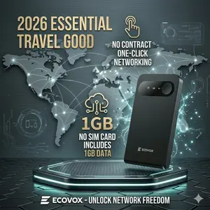 ECOVOX Wireless High Speed WiFi Hotspot - 4G LTE Cellular Wireless Modem with USB, Pay-as-You-Go Portable Internet Device,No SIM Card/Contract, 9 Connectable Devices, Free 1GB Local Data for Campers, Outdoor Travel Use, TikTok Shop Creator Picks on-the-go