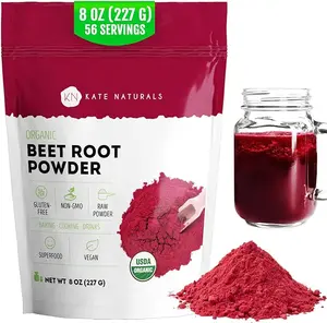 Kate Naturals Organic Beet Root Powder for Smoothies, Baking & Juice. Raw Beetroot Superfood & Natural Red Food Coloring (8oz, Non-GMO, Earthy Flavor)