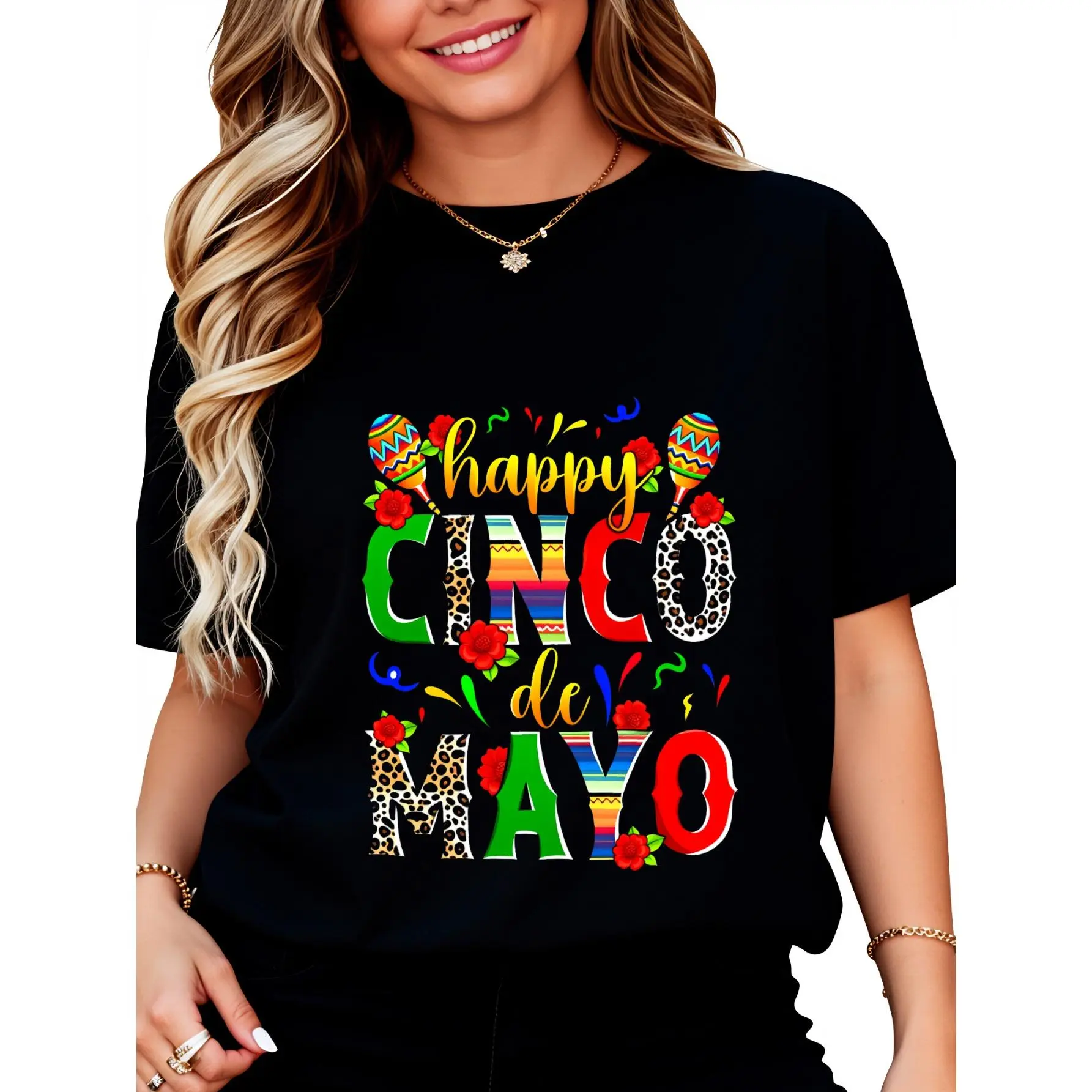 Happy Cinco De Mayo Fashion T-Shirt for Women Men Cotton Clothing