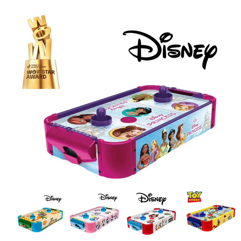 Disney Wooden Electronic Air Hockey Table: Disney Princess | Mickey | Minnie | Stitch | Toy Story, Age 4+, Officially Licensed