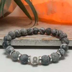 Limited Edition Brain Cancer Awareness Unisex Mens and Womens Stretchy Bracelet