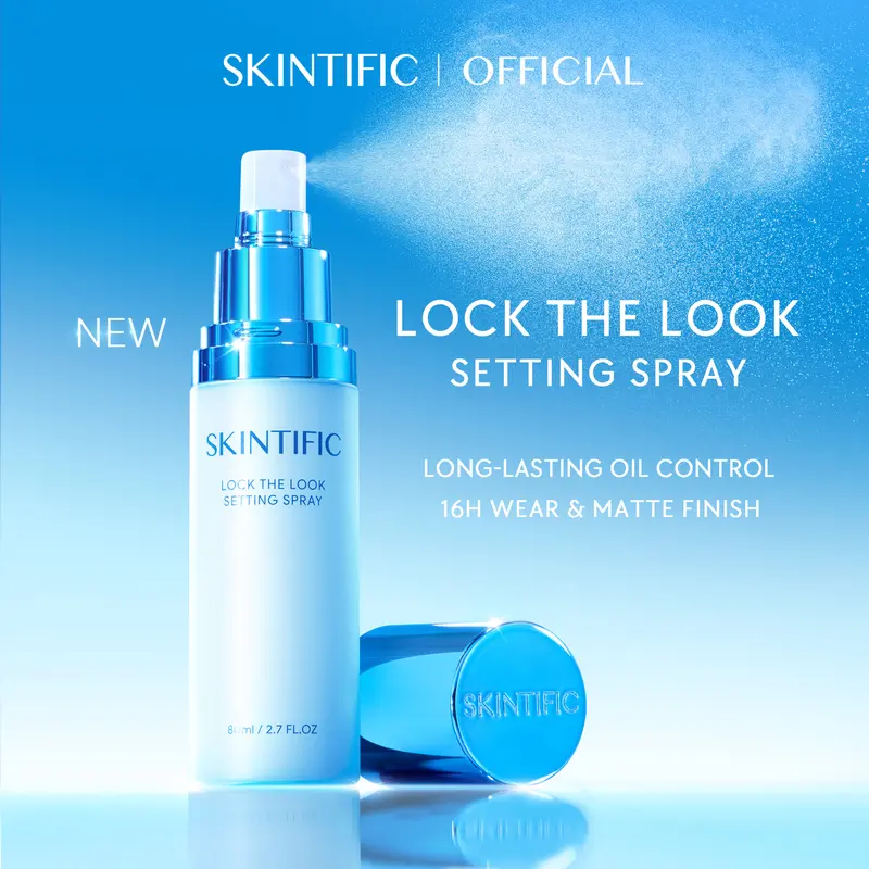 [New Launch] SKINTIFIC Lock The Look Setting Spray - 16H Long Lasting & Oil Control, Poreless Soft Matte Finish with Hyaluronic Acid & Ectoin, Anti-Pollution & Blue Light Protection Makeup Fixer, Cruelty-Free, Black Friday Gifts, Holiday Gifts