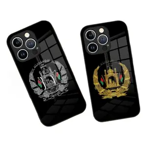 Afghan Afghanistan Flag Tempered Glass Mirror Phone Cases For iPhone 17 Promax Pro Air 16 Plus 15 14 13 12 11 Shockproof Protective Cover Cellphone Protection