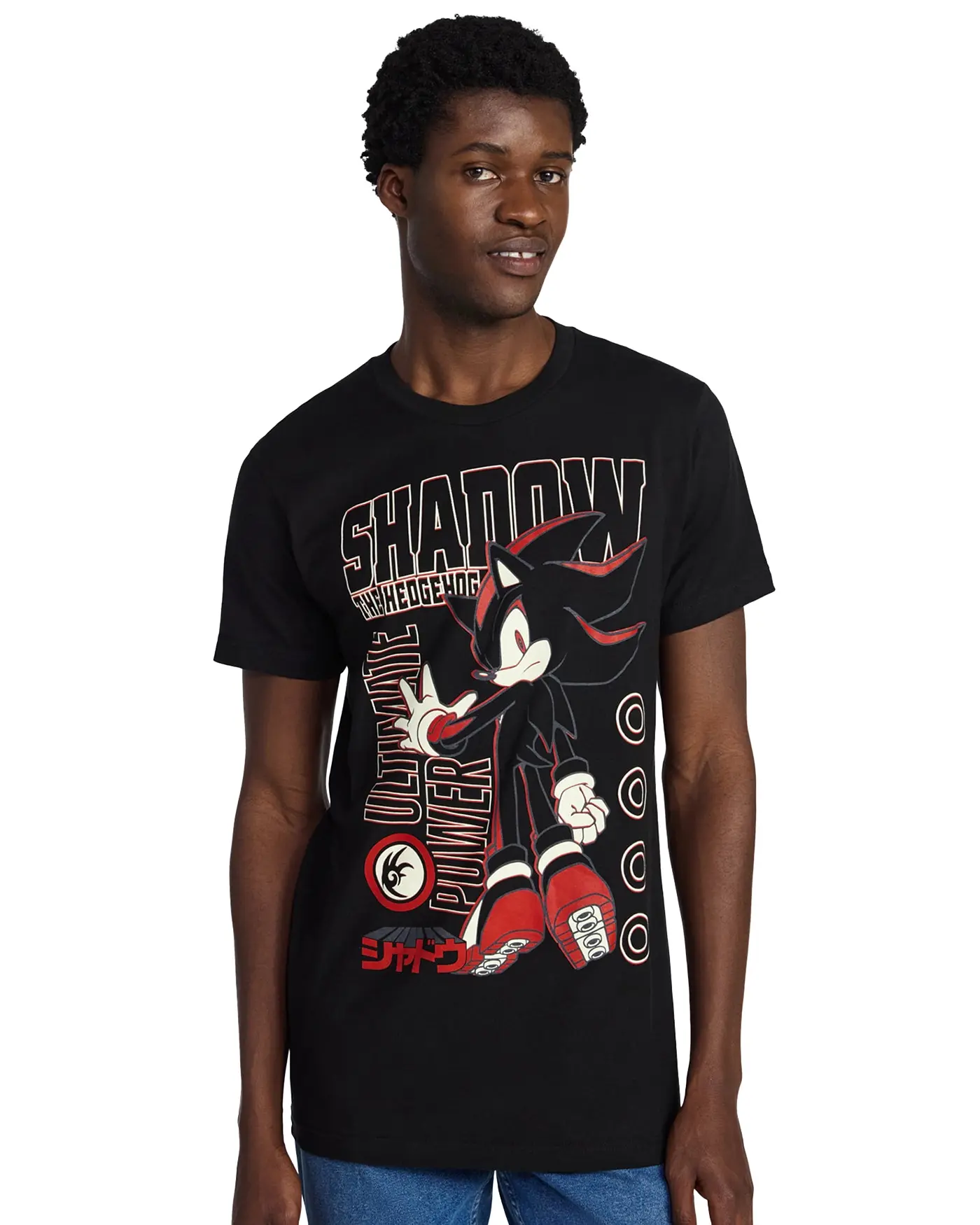 Sonic The Hedgehog Shirt Men's Shadow Ultimate Power Short Sleeve Tee, Streetwear, Ring, Shortsleeve