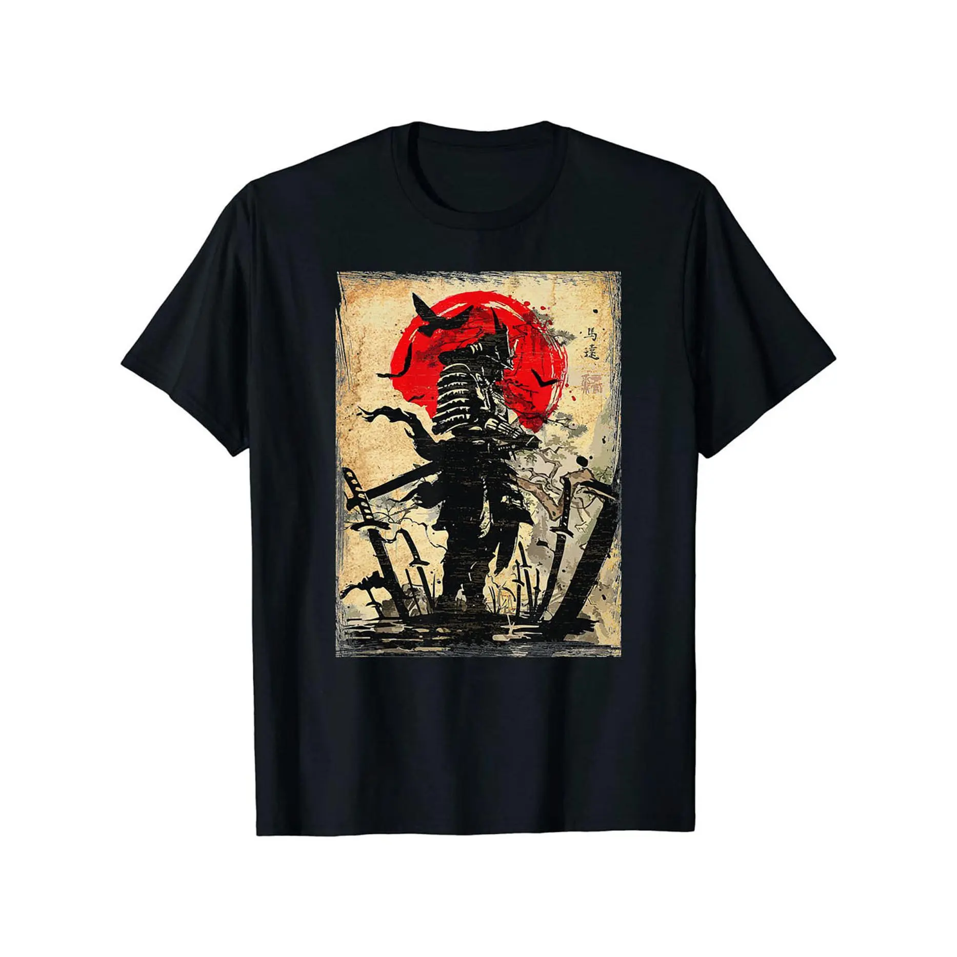 Cartoon Warrior Pattern T-shirt, Men's Casual Stretch Round Neck T-shirt For Spring Summer