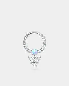 Hanging CZ Butterfly Septum Daith Ring