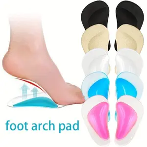 2pcs Arch Support Gel Insoles for Flat Feet, High Elastic Shock Absorbing Half Pads for Comfort and Relief, Perfect for Daily Wear