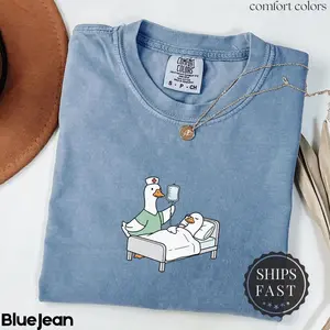 Funny Goose Nurse Shirt, Comfort Colors Shirt Trendy, RN Nurse Shirt, ER Nurse Shirt, Nurse Appreciation, Cute Duck Shirt