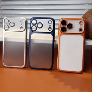 New Trendy Full Hard PC Frosted Matte Electroplated Slim Phone Case with Camera Screen Protector for iPhone 17 Pro Max 17Pro Air 16 Plus 15 14 13 12 Promax Shockproof Cover