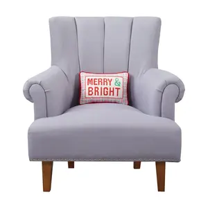360 Stand 8x12 in. Merry Theme Needlepoint Pillow, Multi-Color Bright Look, Embroidered Design, Blown-In Fill