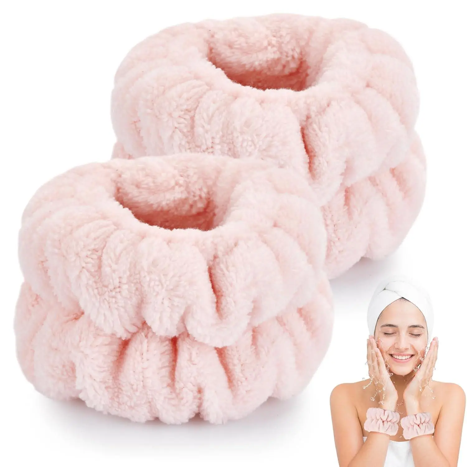 Dorbetar Wrist Bands for Washing Face, Spa Wristbands for Washing Face, Microfiber Wrist Towels for Washing Face, Face Wash Wristbands, Arm Bands for Washing Face for Woman Children