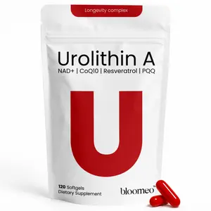BLOOMEO Urolithin A Supplement with NAD CoQ10 Resveratrol PQQ 5-in-1 Longevity Complex for Healthy Aging Mitochondrial Energy Cellular Renewal Cognitive Function Muscle Health 2 Month Supply