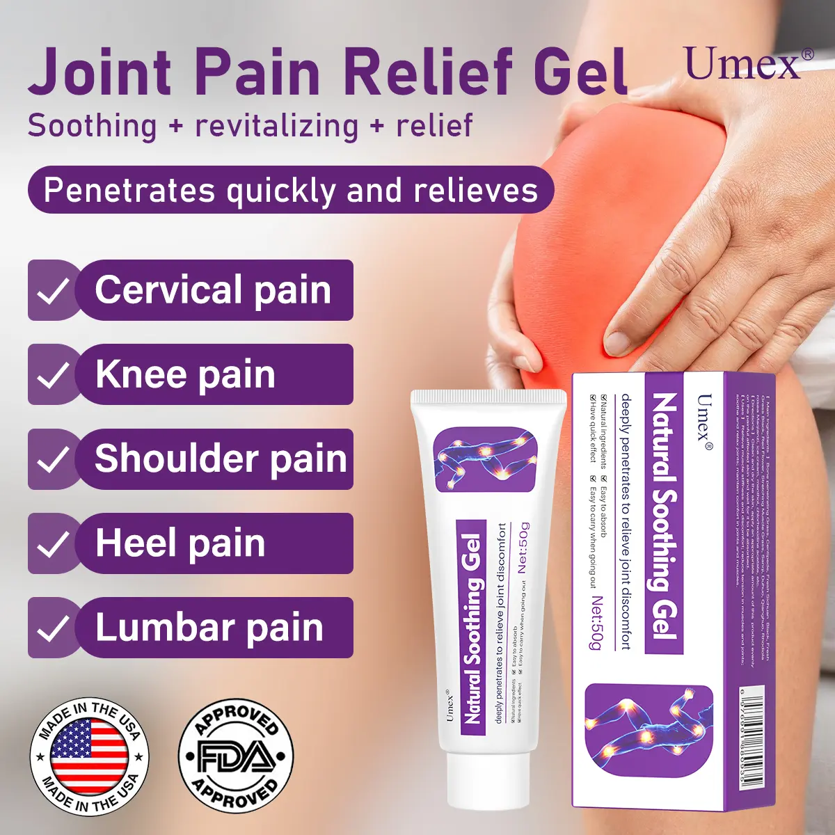 Umex Joint Relief Cooling Gel Cream | Menthol & Frankincense