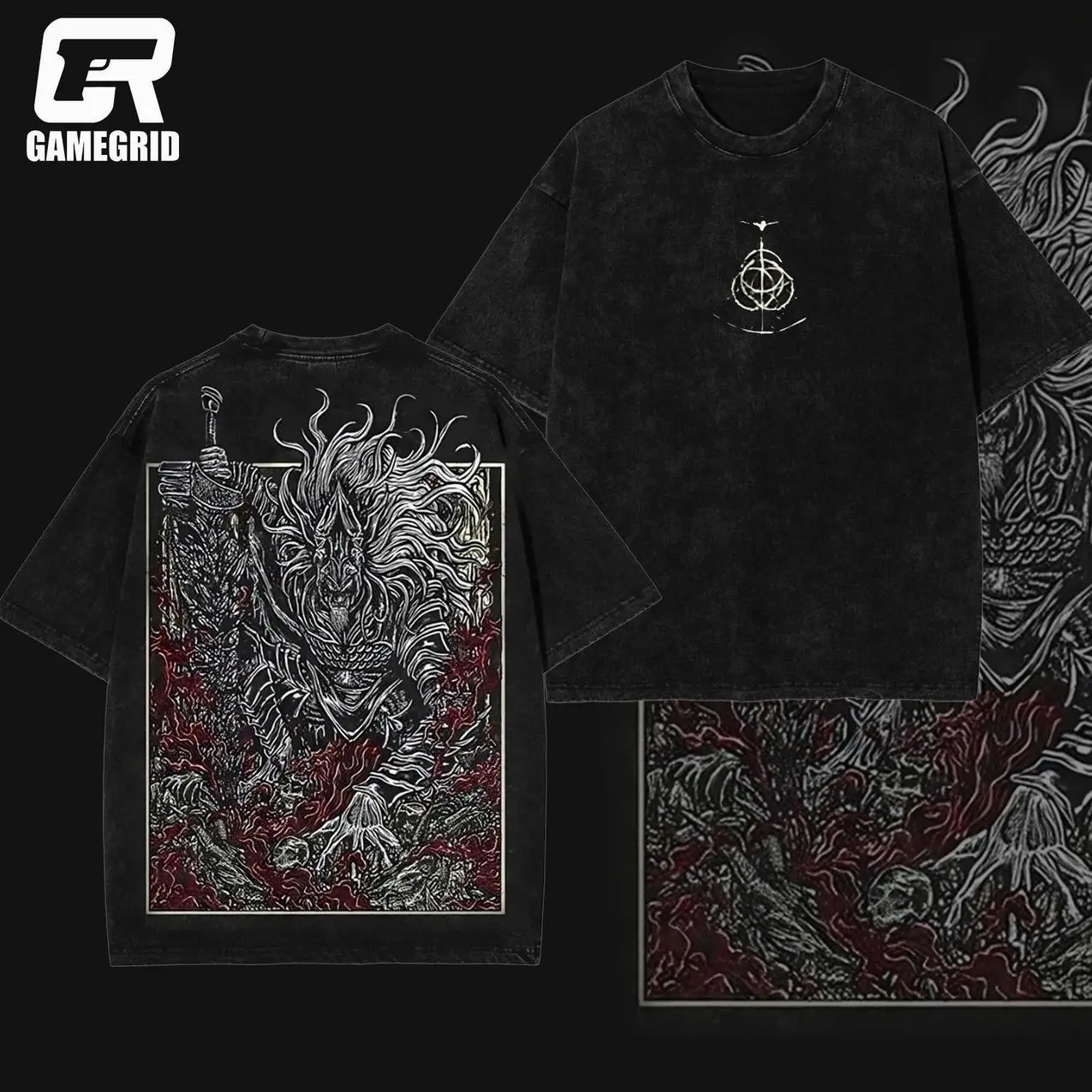 [Collection] Retro Vintage Maliketh Black Blade New Version Unisex Oversize Washed Lightweight Cotton T-Shirt Wash Gift For Game Fan, Game Lover, Pump Covers 2AM