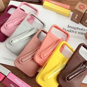 2026 New RHODE Lip Gloss Phone Case for iPhone 17 16 15 14 13 12 11 Pro Max Plus Cute Soft Silicone Shockproof Protective Cover with Cosmetic Holder
