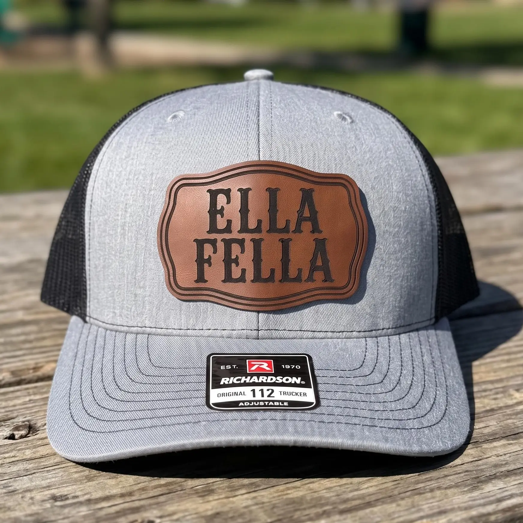 Ella Fella Leather Patch Hat Country Music Fan Trucker Western Men's Hat Richardson 112