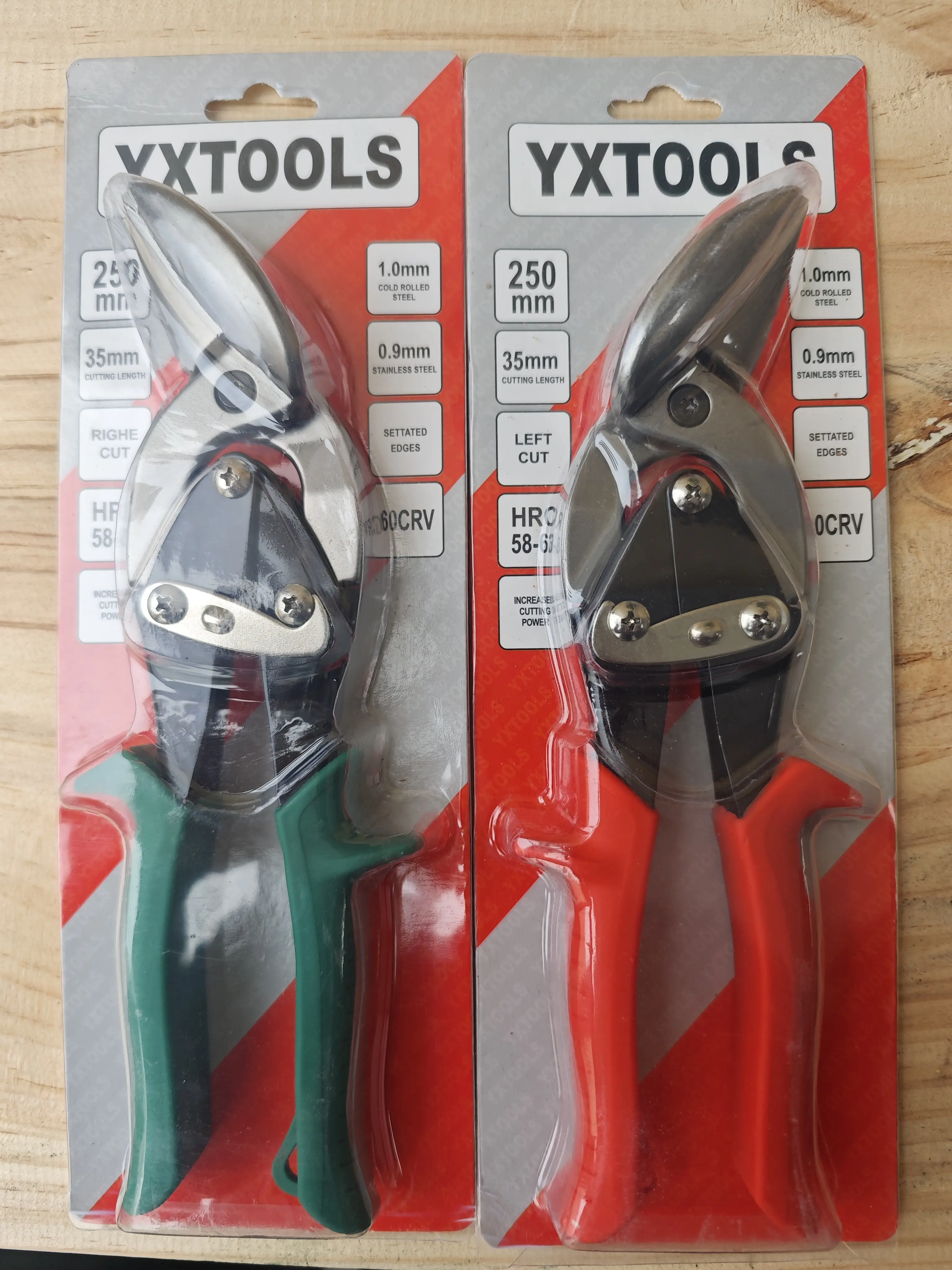 Father's Day Gift 6510C 2-Piece Aviation Snip Set, Left and Right Angled Cutting Shears, Forged Blades with Safety Lock, Kush'n-Power Ergonomic Grips for Metal Fabrication Tool Hand Tools