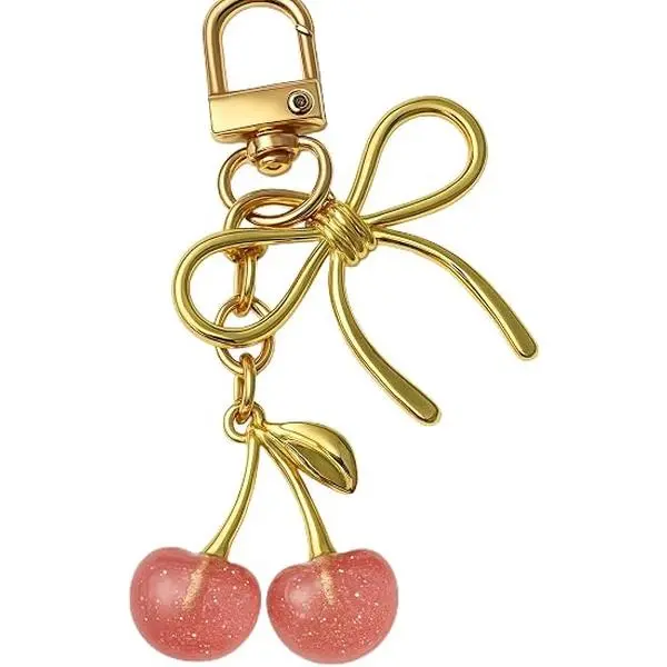 Veliora Gift B Cherry Keychain Cherry Bag Charm Red Dresses for Women Cute Fruit Bag Charms for Handbags Valentines Day Gifts