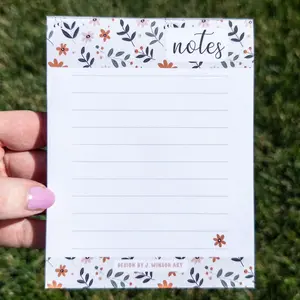 Dainty Illustrated Floral Notepad Memo Pad 50 Sheets 4x5.5 Inch Lined for To Do Lists Shopping Reminders Notes