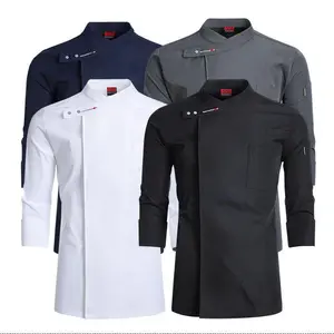 Unisex Professional Chef Coat - Long Sleeve Double-Breasted Kitchen Uniform for Culinary Staff(Sheets)