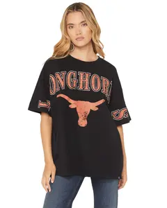 Gameday Women's Texas Longhorns Southern Split Short Sleeve Graphic Tee - Texs-Southspl-Bnt121