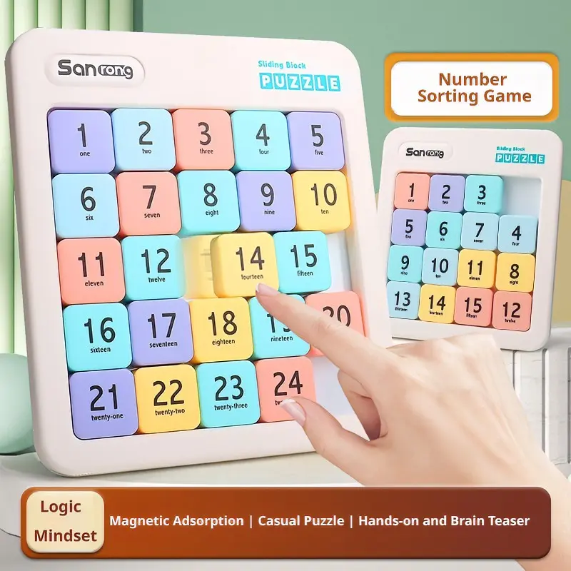 Digital Slide Puzzle Magnetic Math Game, Party Activity Supplies, Educational Tool, Math Learning Tools, Fun Brain Teaser, Math Learning Aid, Perfect Holiday Gift