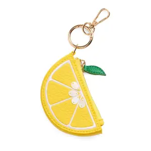 Lemon Zip Pouch Charm Key Ring