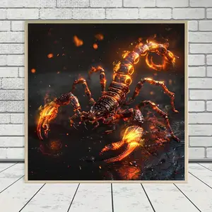 Scorpion Pattern DIY Diamond Arts Colorful Painting Kit without Frame, 5D Diamond Arts Colorful Painting Kit, Wall Art Decor for Home Living Room Bedroom