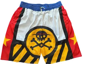 One Piece General Franky Men's Basketball Mesh Anime Shorts With Four Pockets Athletic Sweat Walking Gym Shorts