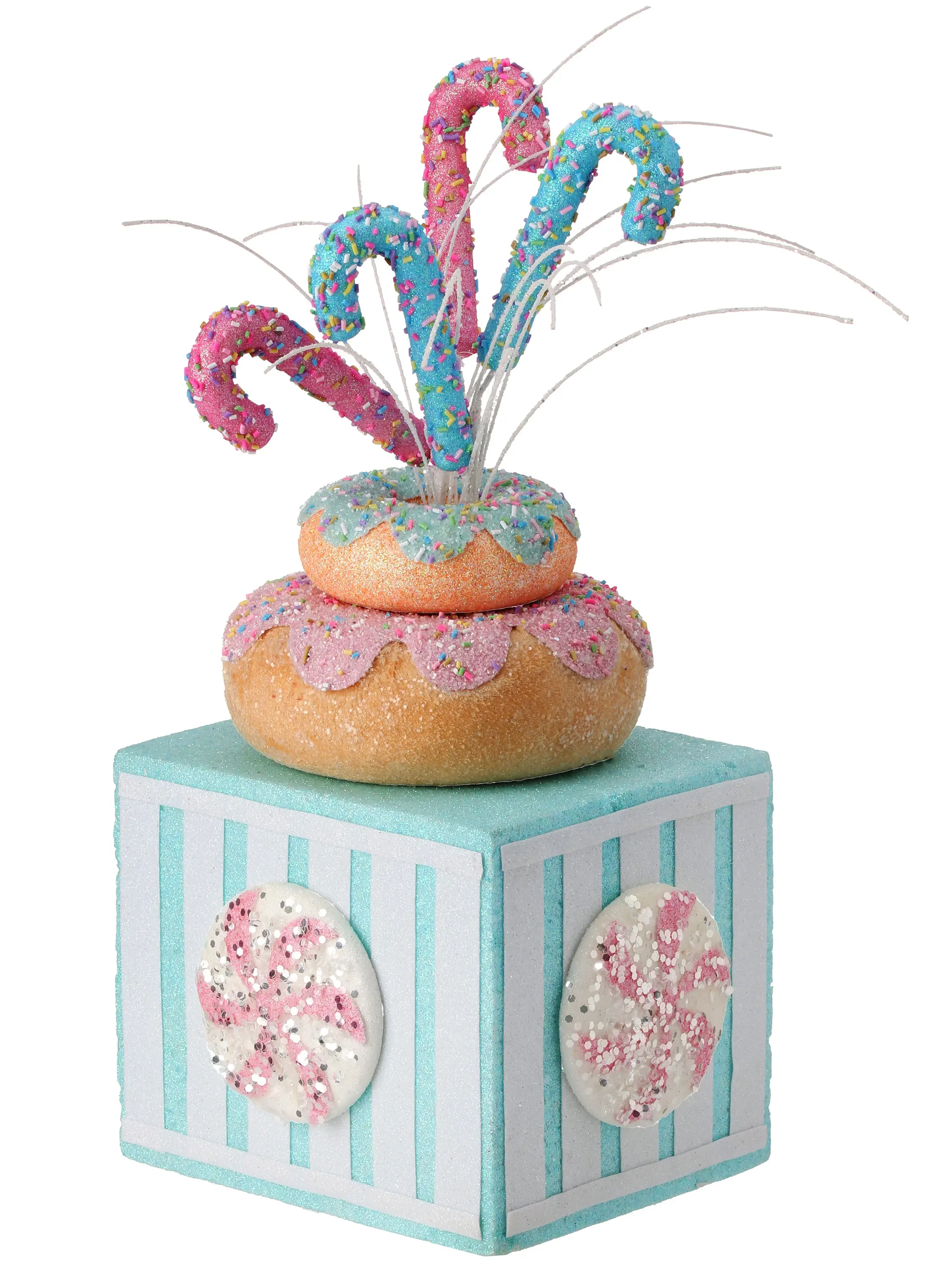 Glitter Stacked Sweets Box with Donuts Peppermint Candy