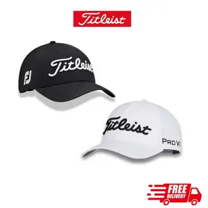 [Pack 2] Titleist Tour Performance Elite Pro Series Golf Cap – White/Black | Adjustable Fit, Superior Sun Protection, All-Day Comfort for Peak On-Course Performance | All Seasons, Hand Wash Only