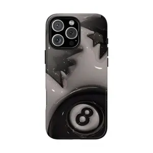 Realistic 3D Ball 8 Pool Star Phone Case, Vintage Style Phone Cover, Premium Case For IPhone 17-12, Pro Max, Pro Plus, and Samsung S25 24 23, Retro Style Lover Case