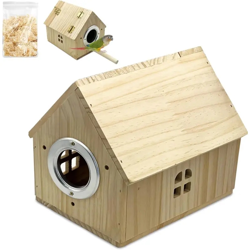 Wood House Shape,L: 7.91*6.81*6.69 inch